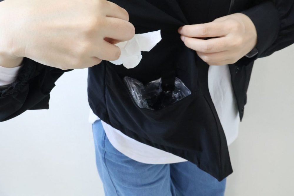 内ポケットからティッシュを取り出してすぐにぽい！の動線も完璧