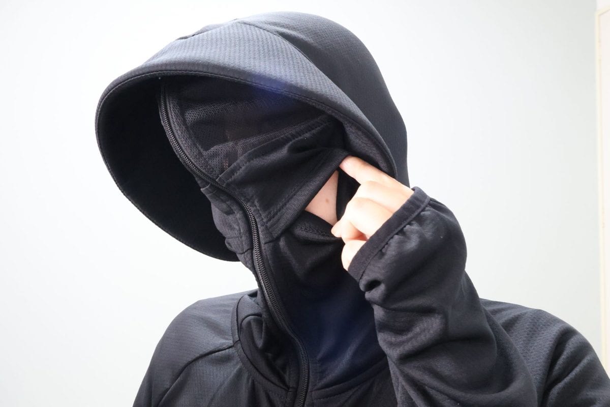 【PUPU☆】遮光パーカー＋メッシュパーツ ブラック 大阪店WEB限定受注制【Chikashitsu +】mesh zip damage hoodie (2color