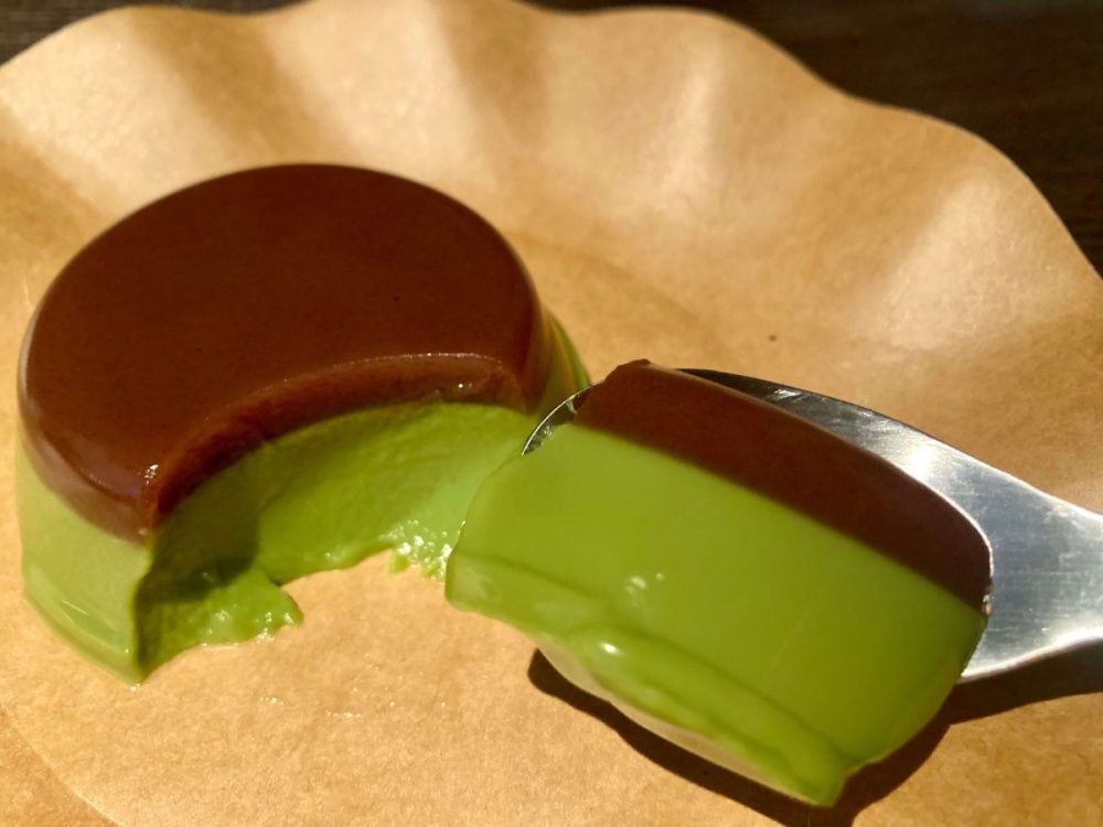 カルディ、もへじ なめらかこし餡といただく お抹茶ぷりん