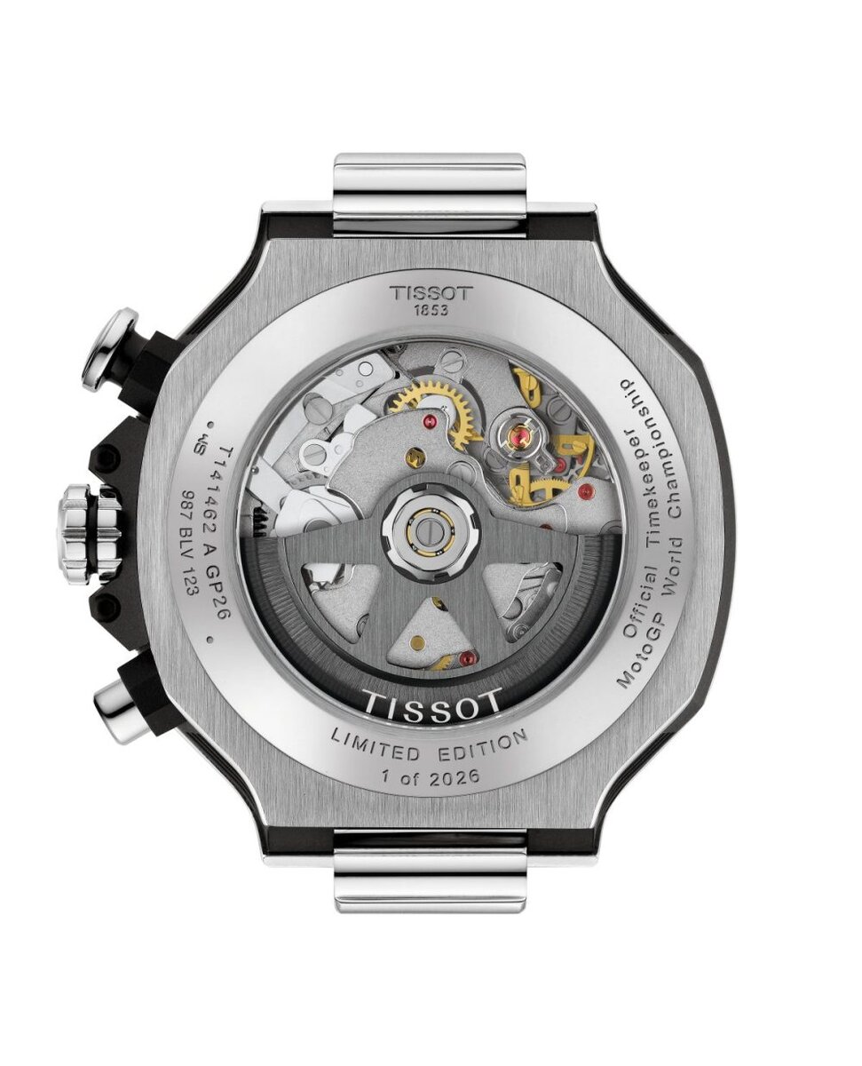 心臓部には、スケルトンダイアル越しに駆動機構の動きを堪能できるValjoux A05.951ムーブメントを搭載