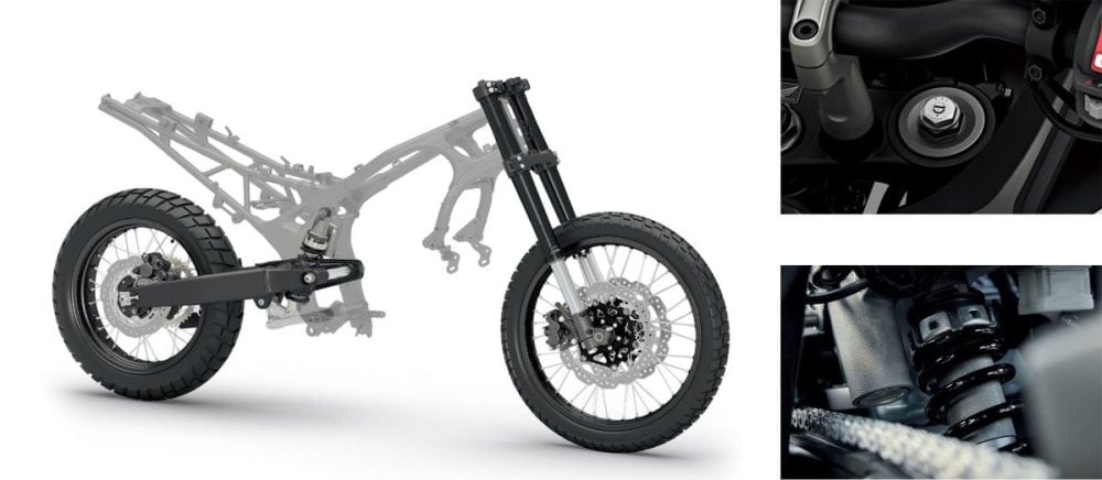 様々なシーンにおいて扱いやすさと安定性を追求した前後サスペンション