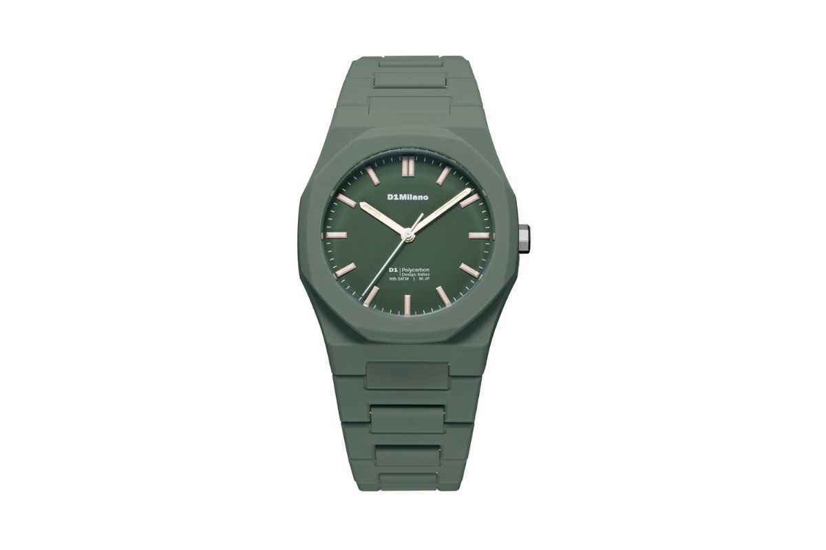 D1ミラノ「ポリカーボン Green Legacy」¥29,700/クオーツ/40.5㎜径/5気圧防水