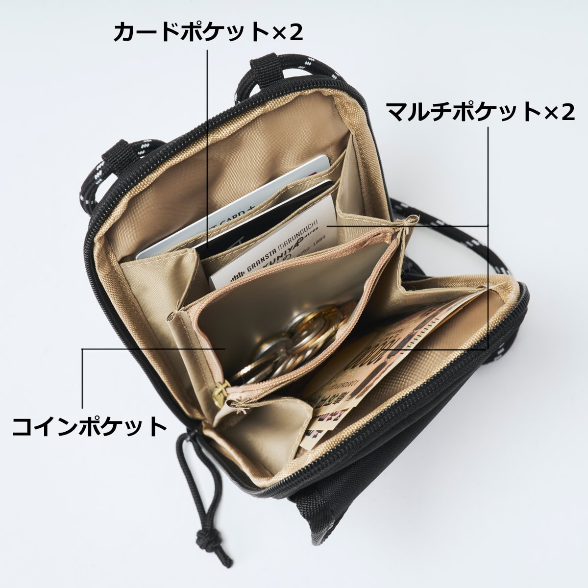 お財布ショルダーバッグは財布機能も充実