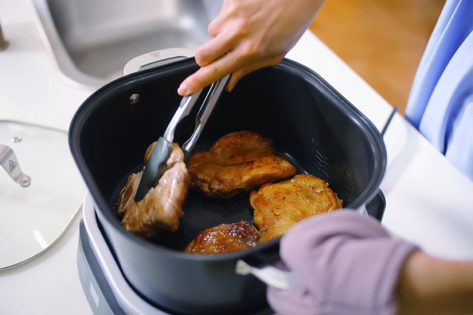 3 焼く 具材がくっつきにくい！