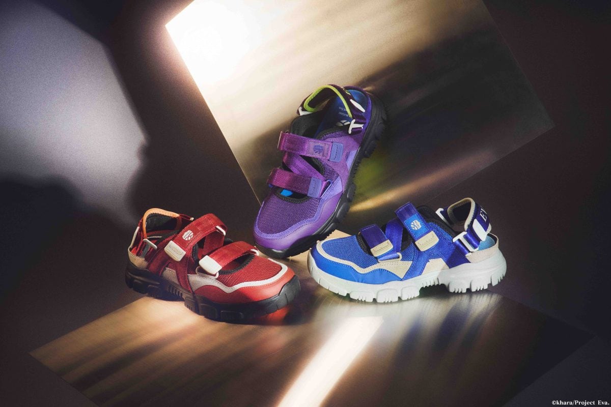 【RADIO EVA × SHAKA】エヴァ放送開始30周年! シャカとのコラボモデルは零号機~弐号機の3モデルを2WAYサンダルで表現