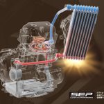 スズキ独自の冷却システム「SOCS（スズキオイルクーリングシステム）」を採用した249ccの単気筒エンジンを搭載