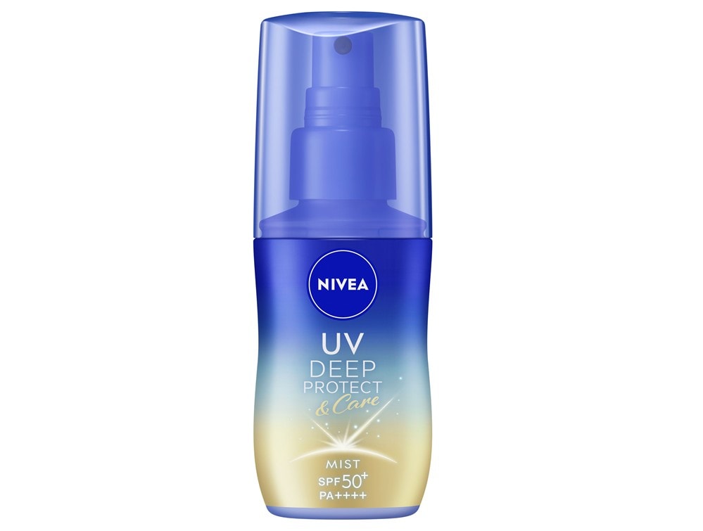 ニベア花王　ニベアUV　ディーププロテクト＆ケア ミスト SPF50+･PA++++ 60ml UV耐水性★★ ￥1,188（税込・編集部調べ）　