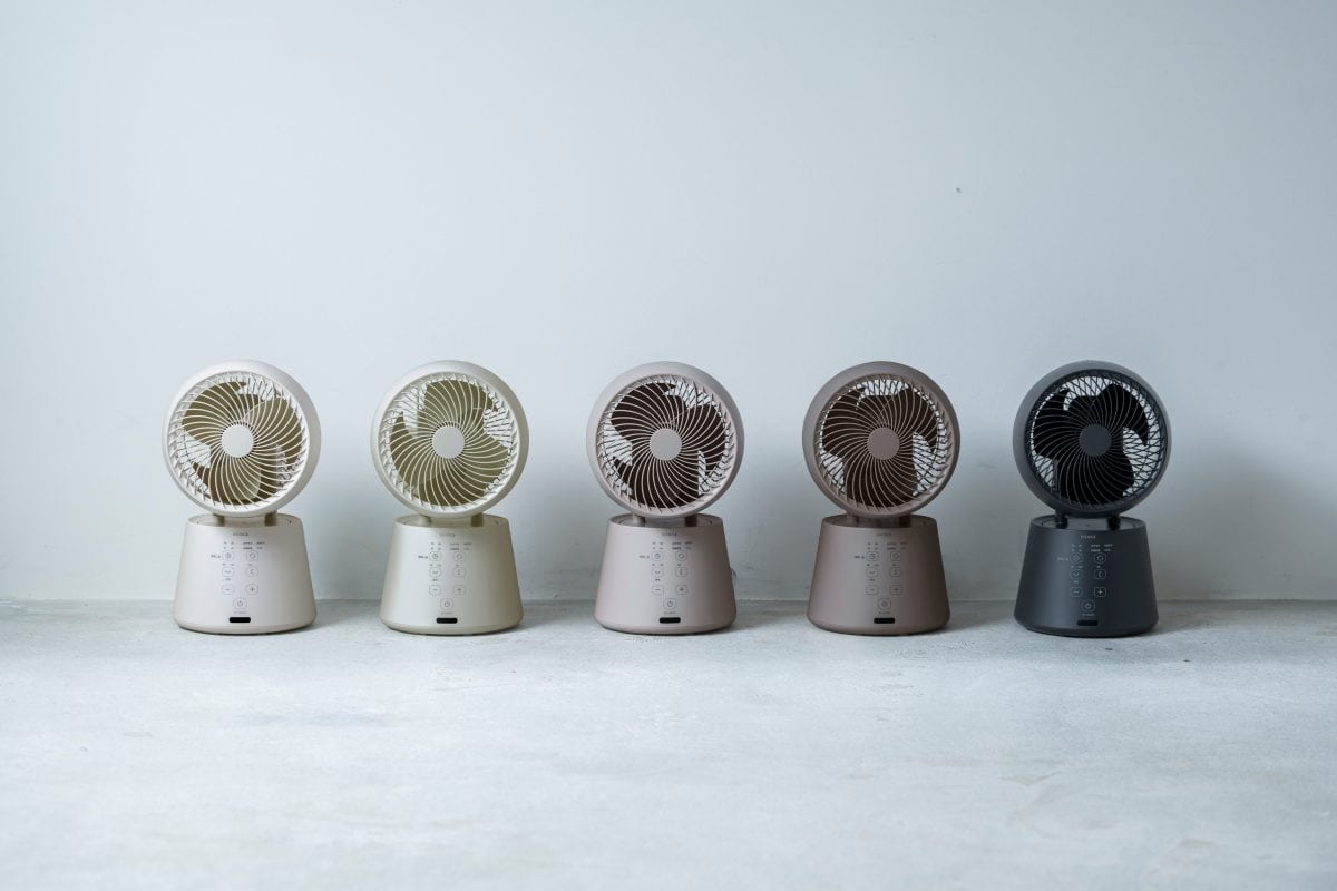 【インテリアになじむ5色展開】シロカのヒットサーキュレーター第2弾が登場。今回は詫び侘びとヒュッゲを融合したジャパンディがテーマに