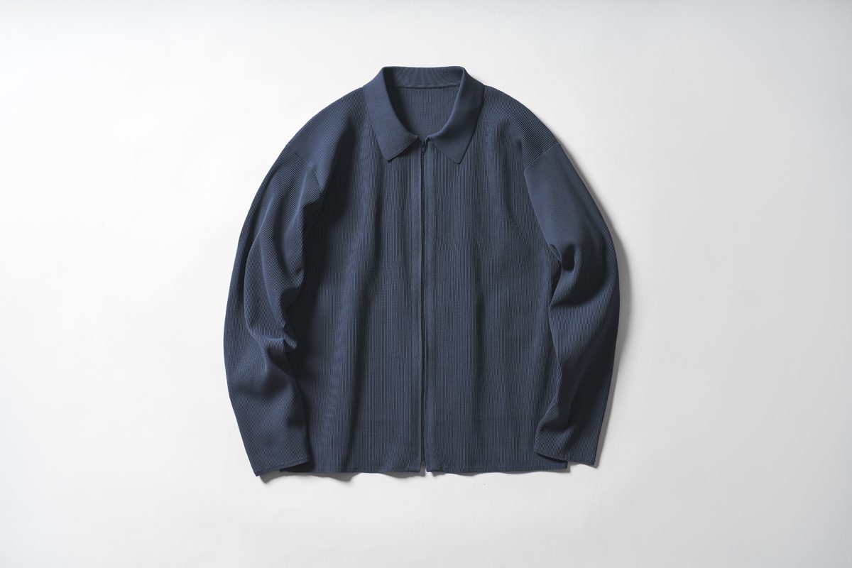 紳士 乾きやすい洗えるリブ編みニットブルゾン ¥5,990