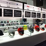 SHOEIの歴代のヘルメットを展示しているミュージアムスペース