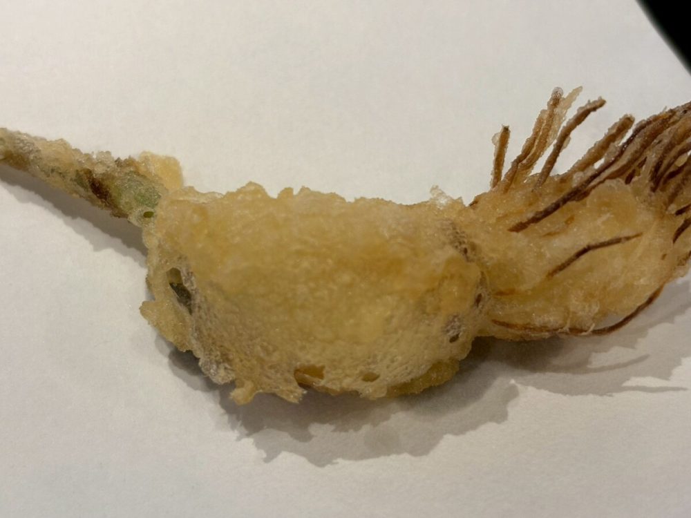 真ん中の鱗茎（球根部分）は、ほくっとした食感が楽しめた！