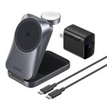 アンカー「Anker Prime Wireless Charging Station(3-in-1, MagGo, AirCool, Foldable)」¥19,990/約95×61×31㎜/約231g/マグネット式ワイヤレス充電:最⼤25W、Apple Watch⽤ワイヤレス充電:最⼤5W、ワイヤレス充電:最⼤5W/2色展開(ブラック、ホワイト※)※ホワイトは5⽉頃発売予定