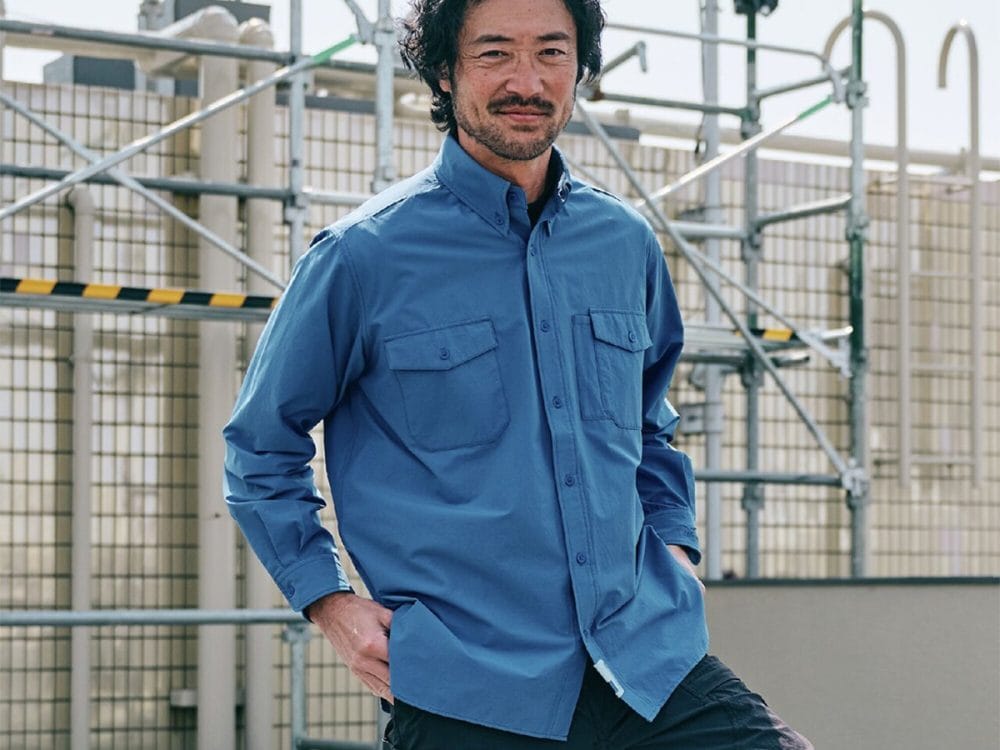 ストレッチシャツ ブルー オープン価格（ミズノ公式オンライン販売価格 ¥18,700）