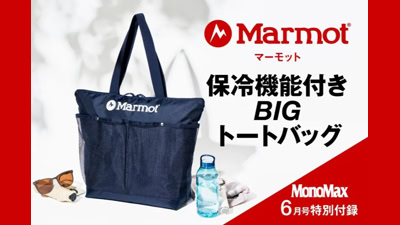 MonoMax 6月号 付録　マーモット　保冷機能付き　BIGトートバッグ