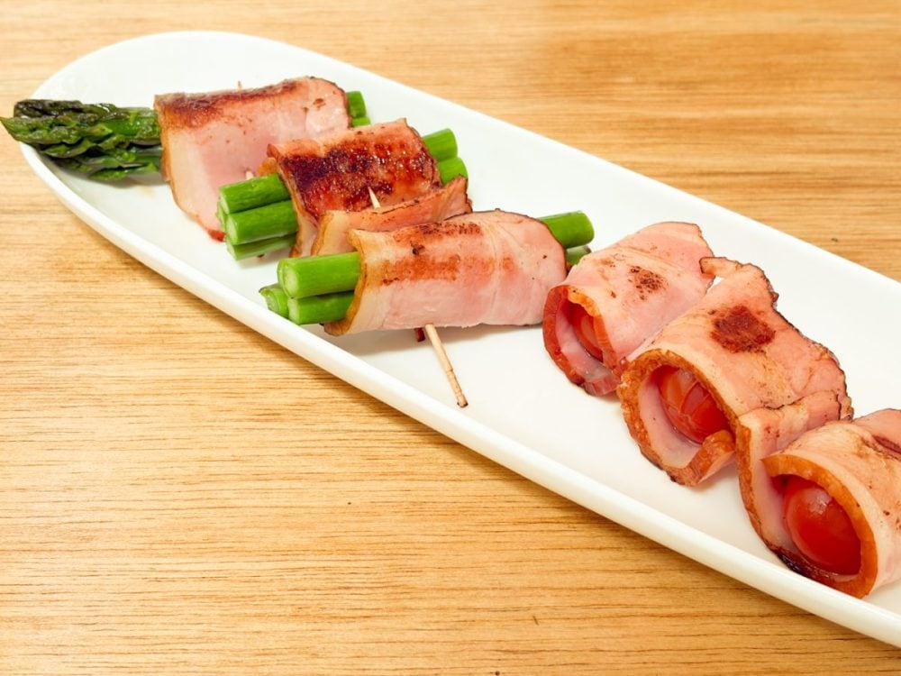 「プロ仕様 吊るしベーコン 切り落とし」は肉厚だからベーコン巻きメニューは脇役感もなく、しっかりとした食べ応えで満足感を与えま