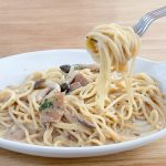 THE PASTA 「4種キノコの濃厚キノコクリーム」は、ブラックペッパーがいいアクセントになっていて、濃厚クリームだけど飽きのこないおいしさ