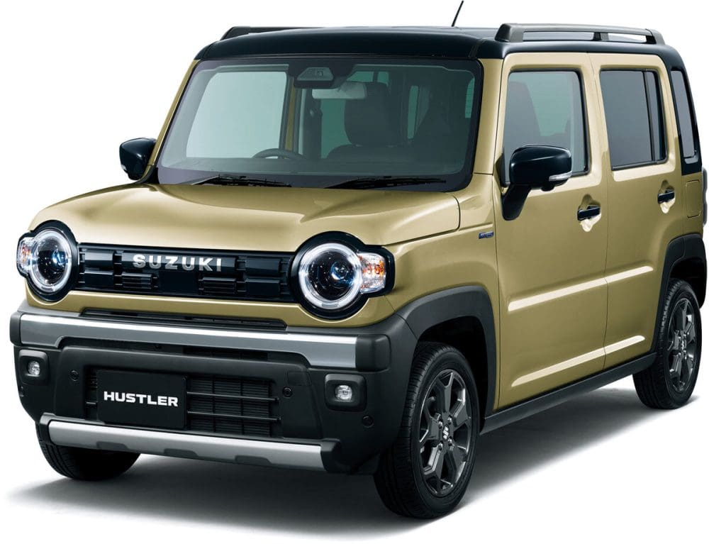 「ハスラー タフワイルド」は専用フロントグリルと「SUZUKI」アルファベットエンブレムで、タフで力強いイメージを強調