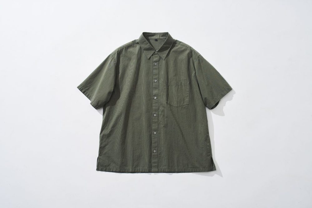 紳士　涼感半袖布帛シャツ グリーンチェック ￥3,990