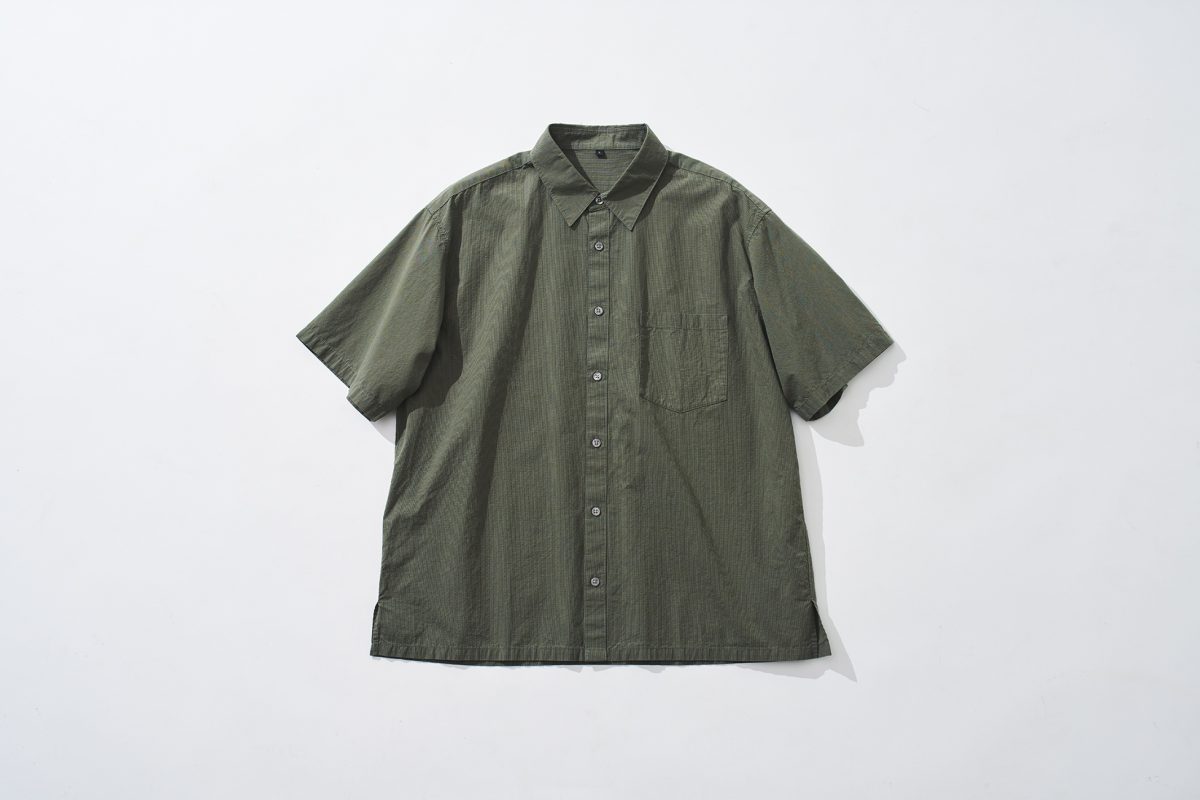紳士 涼感半袖布帛シャツ グリーンチェック ¥3,990