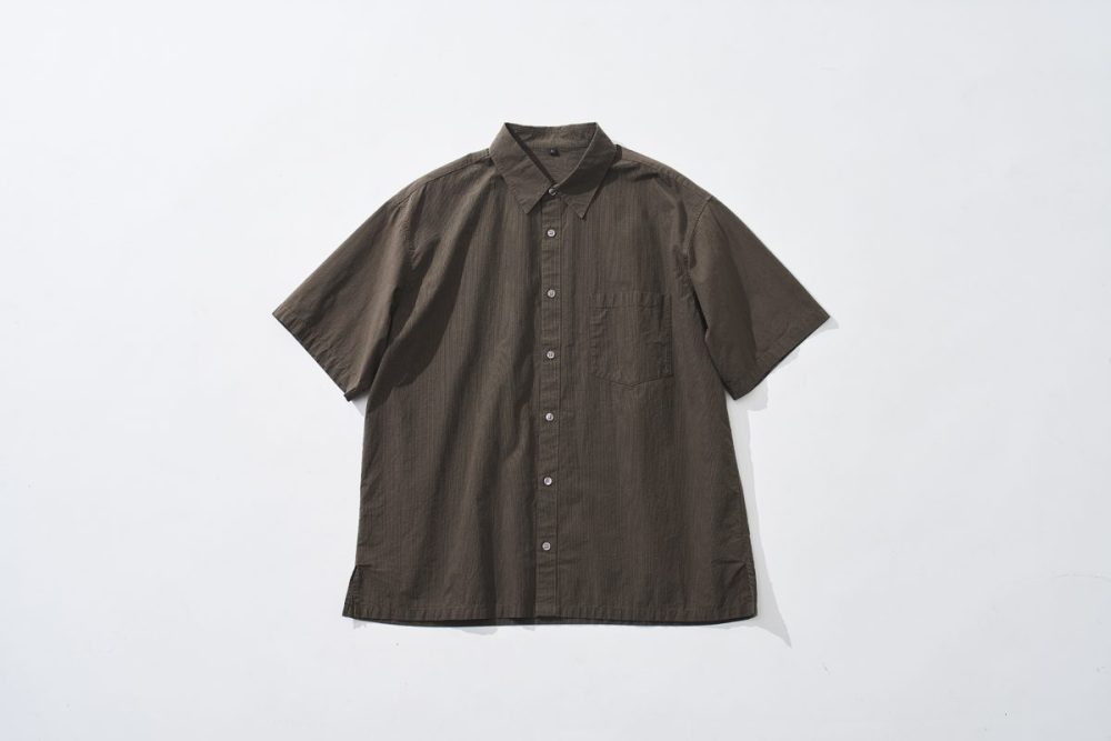 紳士　涼感半袖布帛シャツ ブラウンチェック ￥3,990