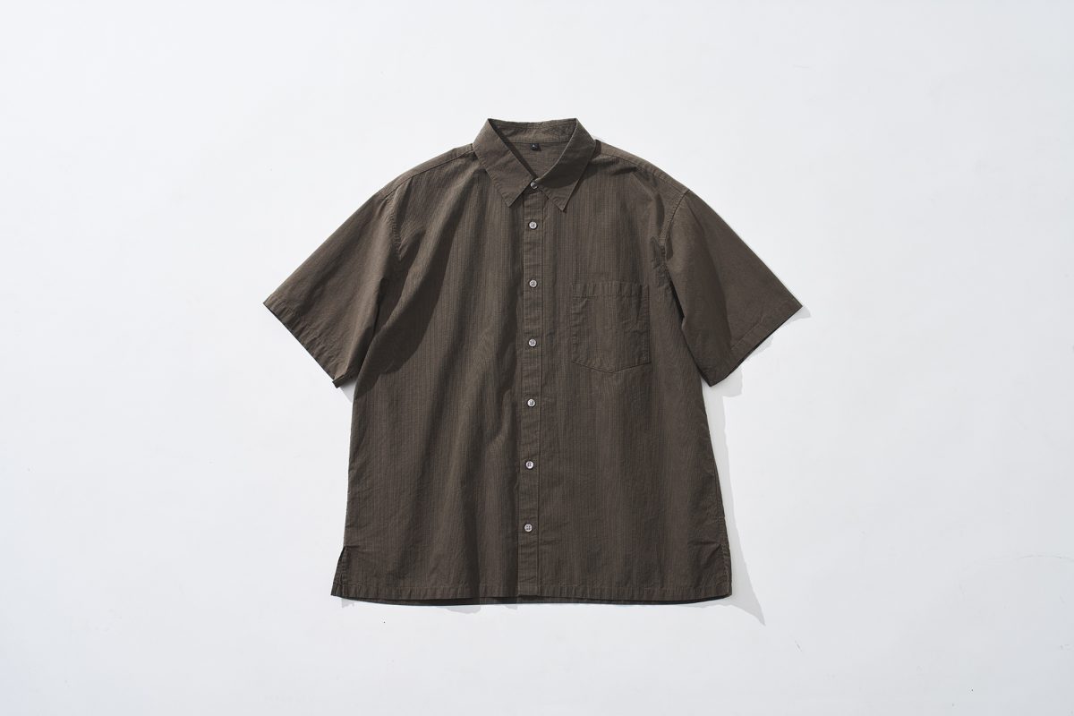 紳士 涼感半袖布帛シャツ ブラウンチェック ¥3,990