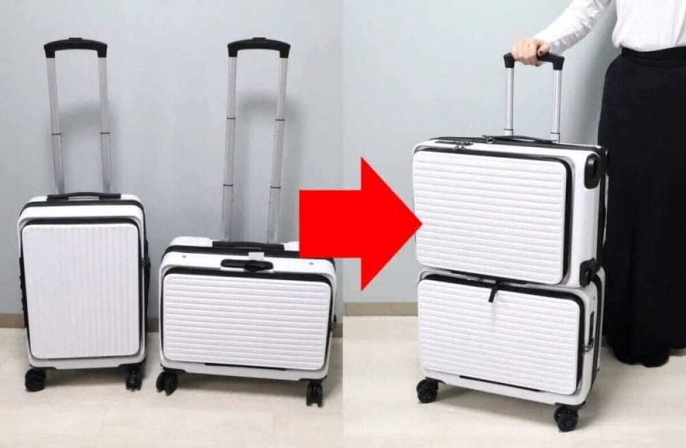 第1位 【ドンキの神発想】機内持ち込みNG⇒「2つに割ればいいじゃん!」磁石で合体!?“革命的スーツケース”が便利すぎてヤバかった!徹底レビュー