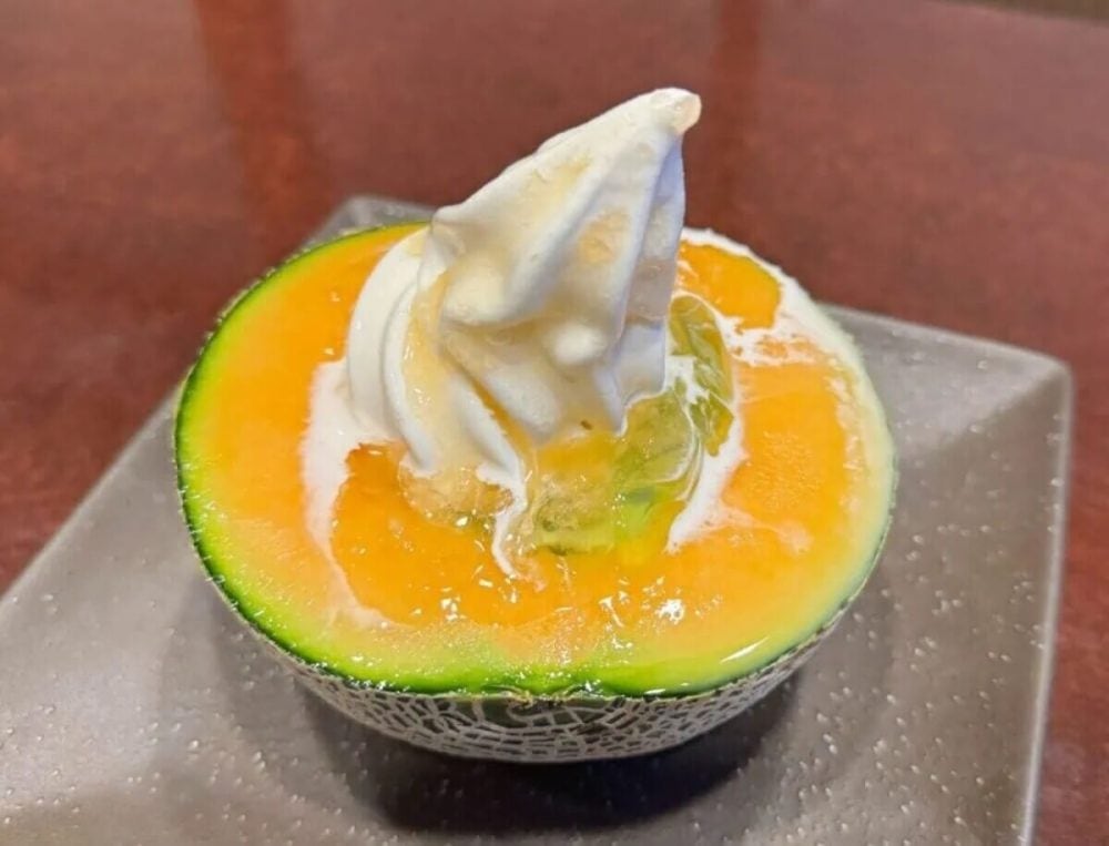 第1位　【メロン半玉の暴力】夢庵で昨年20万食超えの大ヒット！贅沢過ぎるサンデー＆はみ出す大福…「至福のメロンスイーツ」を実食レビュー