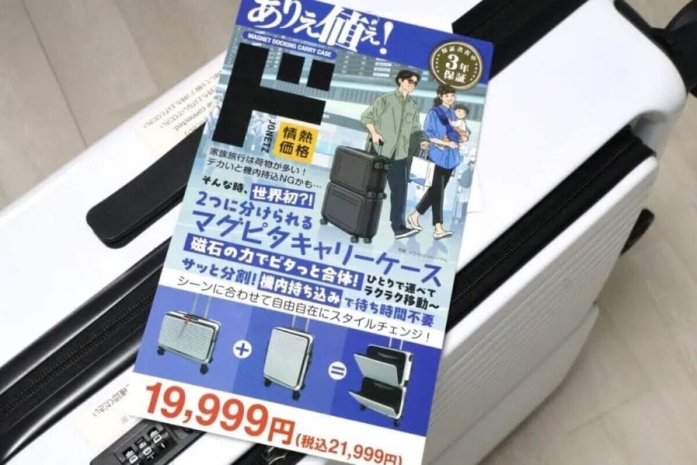 第1位 【ドンキの神発想】機内持ち込みNG⇒「2つに割ればいいじゃん!」磁石で合体!?“革命的スーツケース”が便利すぎてヤバかった!徹底レビュー