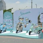 ベスパのラインナップをイメージしたブースを展開