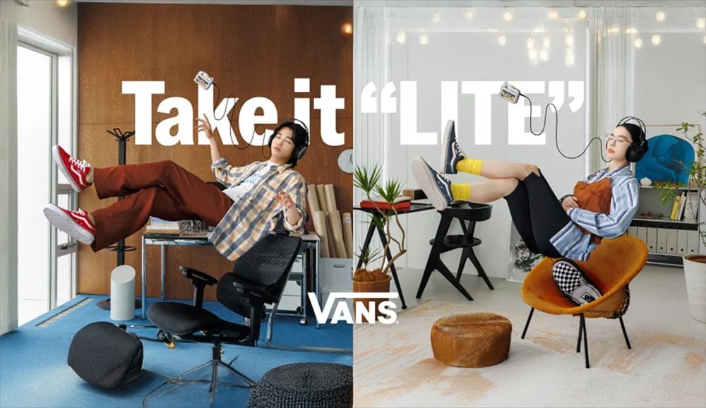ABCマート／軽量性と快適性を追求した「VANS LITE」シリーズの新ビジュアル。俳優 兼 メンズノンノモデルの中田圭祐と、ファッションモデルのるうこを起用。