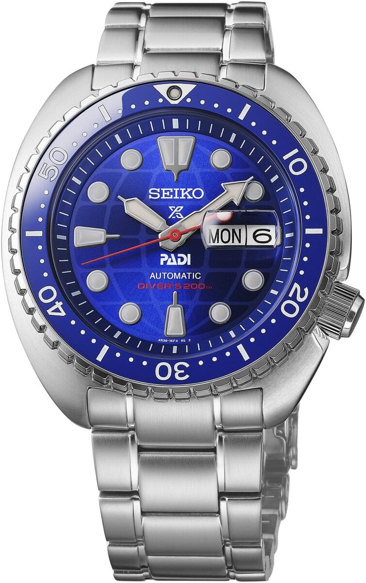 セイコー プロスペックス「メカニカル PADI 60周年記念 限定モデル」￥107,800／自動巻（手巻つき）／45.0㎜径／200m空気潜水用防水／パワーリザーブは約41時間／世界限定8000本（うち国内700本）