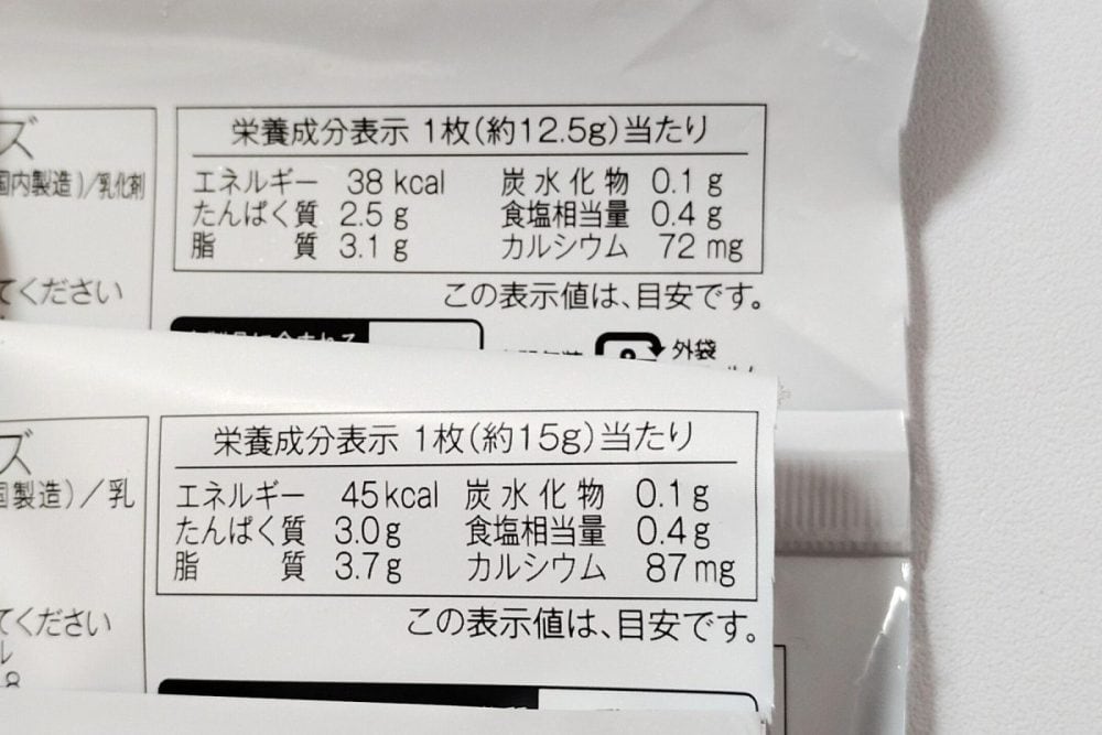 そもそものグラム数が異なっていた