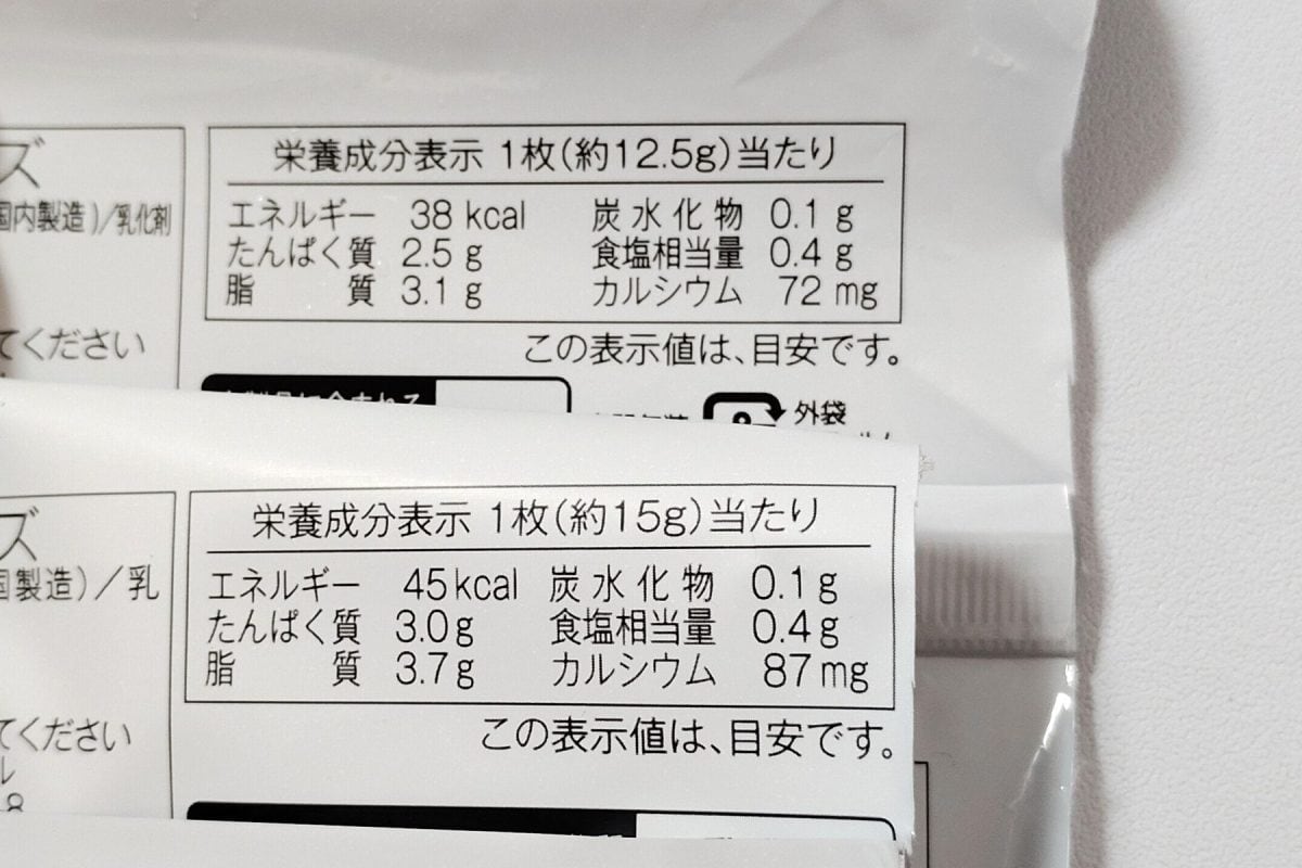そもそものグラム数が異なっていた