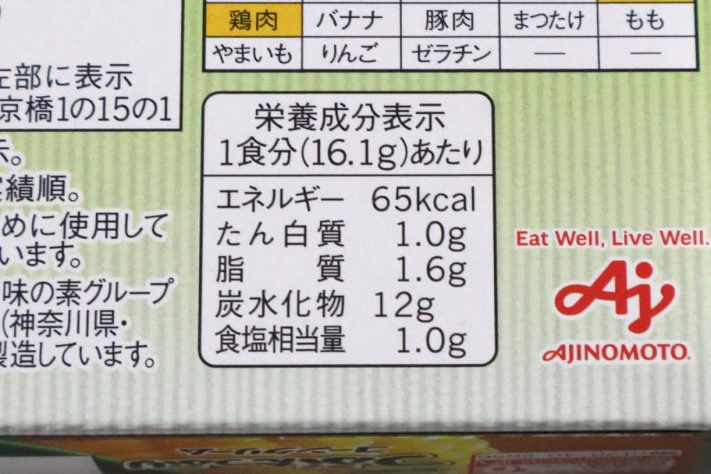 クノールの栄養成分表示