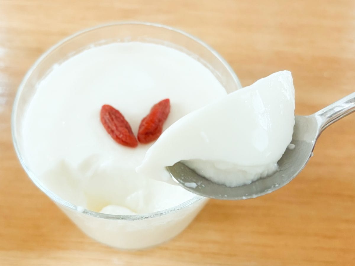 牛乳パックから出てきたとは思えない、まるで本格中華のデザートみたい!