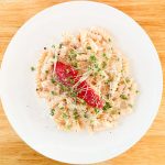 フリッジはより多くのソースが絡みやすいので、クリームたっぷり系のレシピが合うパスタです