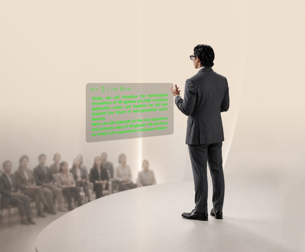 AIテレプロンプターは、話すペースに合わせて原稿を自動スクロール。プレゼンテーションやスピーチ、動画収録、オンライン配信などで、自然な目線を保ちながら話すことをサポート