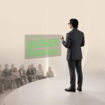 AIテレプロンプターは、話すペースに合わせて原稿を自動スクロール。プレゼンテーションやスピーチ、動画収録、オンライン配信などで、自然な目線を保ちながら話すことをサポート
