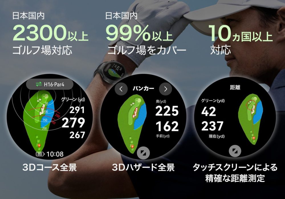 最新のゴルフ機能でスコアアップに役立つ