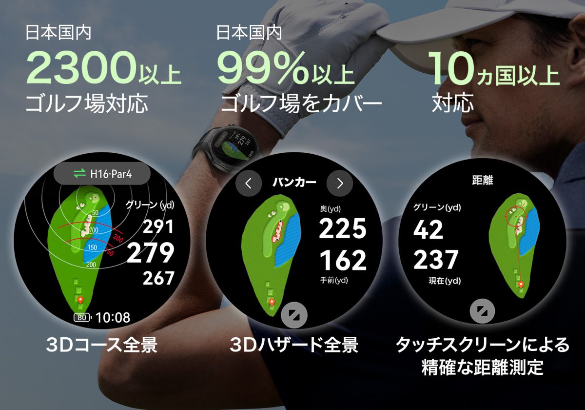 最新のゴルフ機能でスコアアップに役立つ