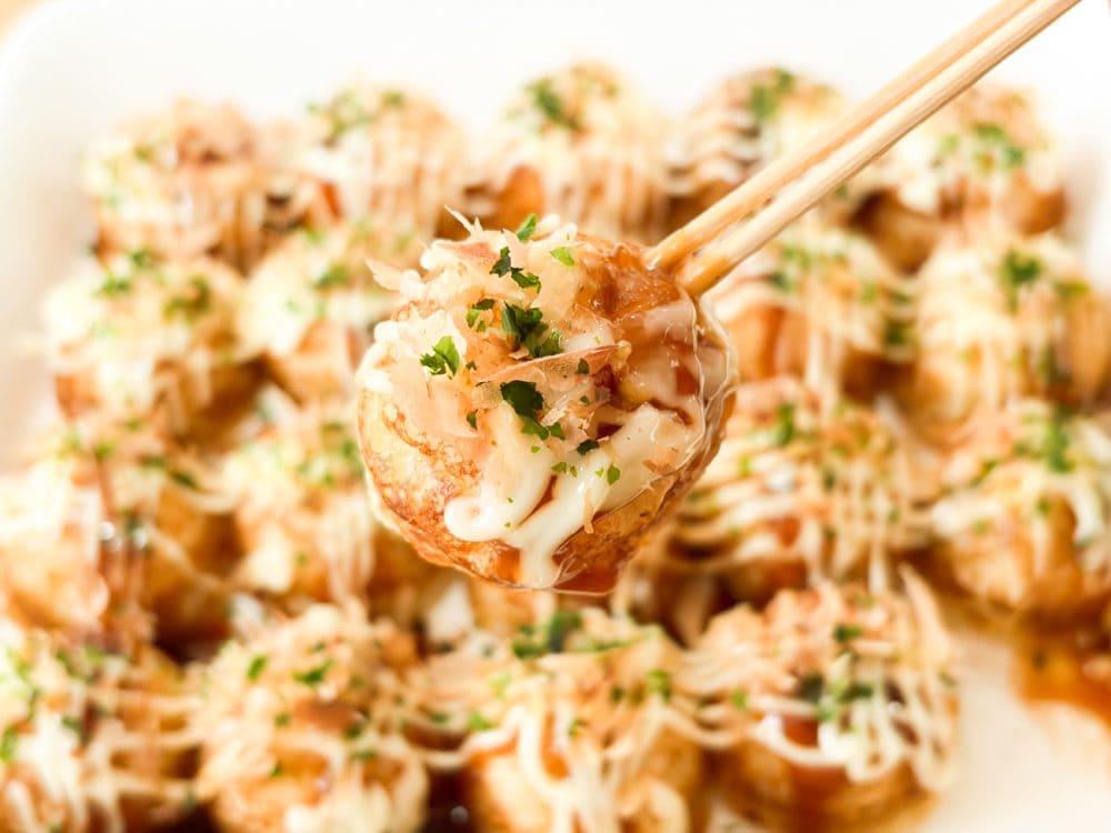 酸味が少ないマヨなので、鰹節や青のりの風味を殺しませ