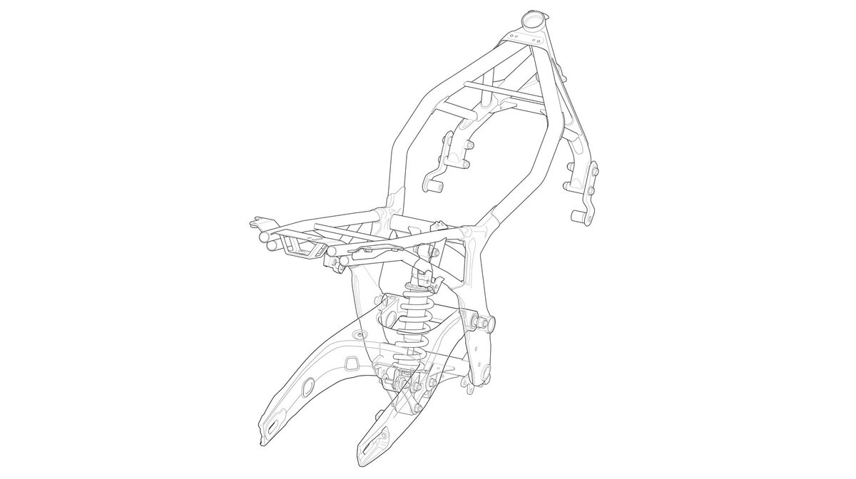 鋼管ダイヤモンド式を採用した新設計のフレーム。