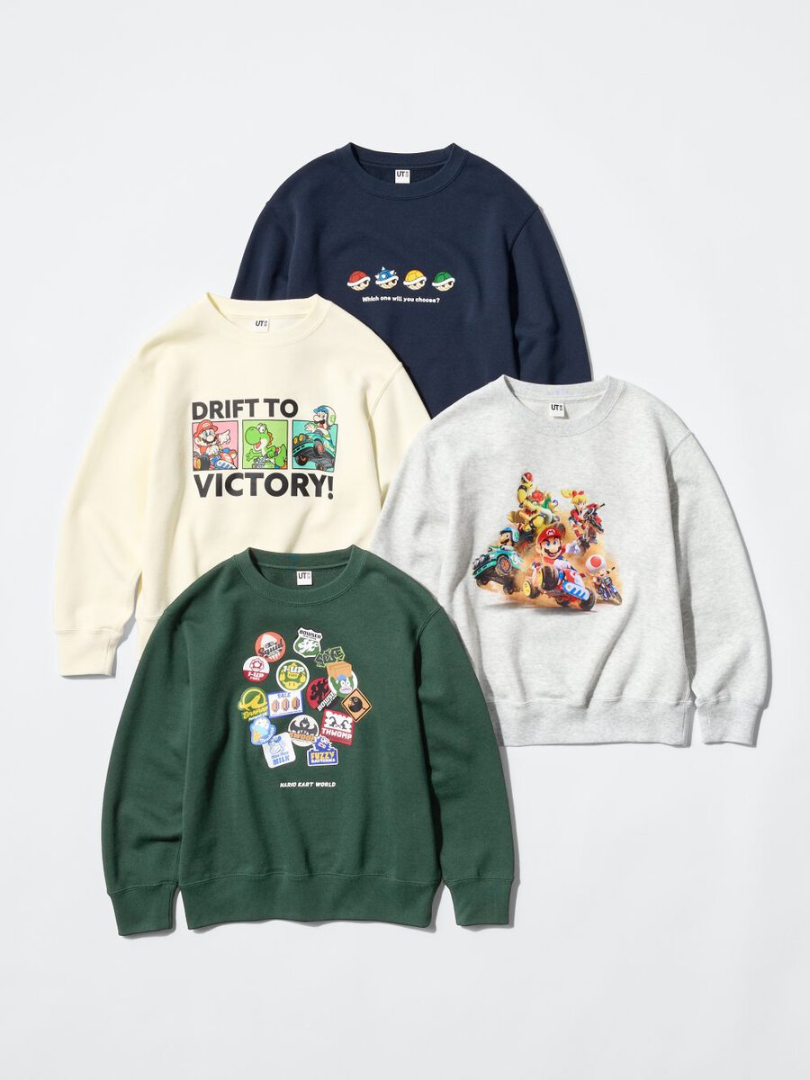 UT「KIDSスウェット」各￥1,990／4柄
