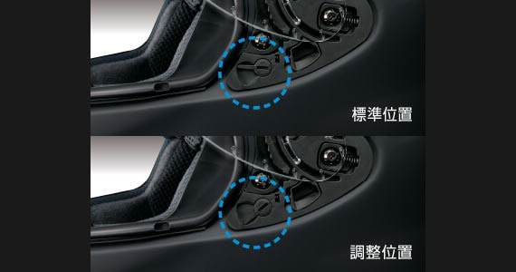 シールドが曇った際に微開ポジションで低速走行することによってヘルメット内をスムーズな換気をおこなうことが可能