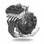 新設計となる399ccの水冷・4ストローク・DOHC・直列4気筒エンジンを搭載