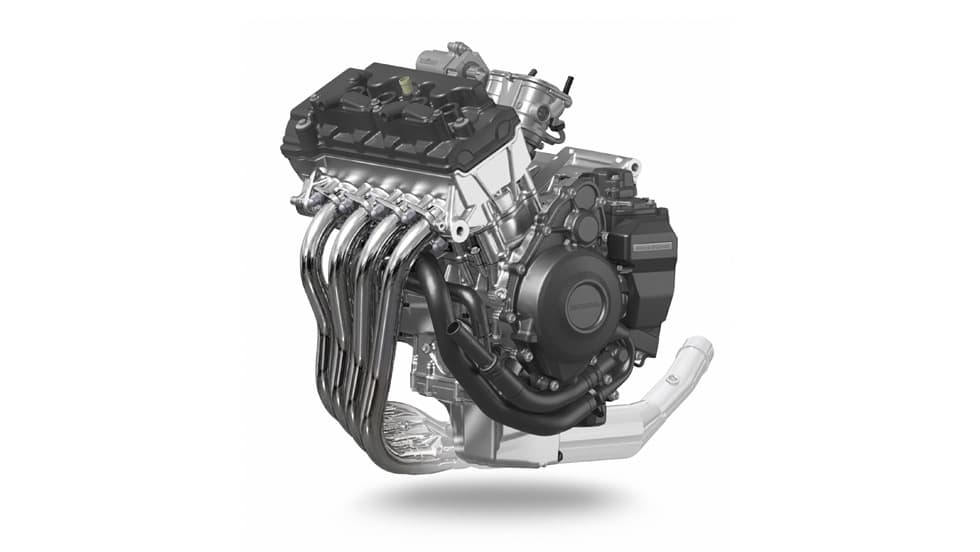 新設計となる399ccの水冷・4ストローク・DOHC・直列4気筒エンジンを搭載