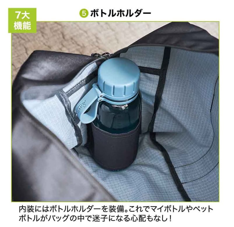 MonoMax10月号通常号 特別付録は「SHIPS any 7大機能搭載 BIGボストンバッグ」! ⑤ボトルホルダー搭載