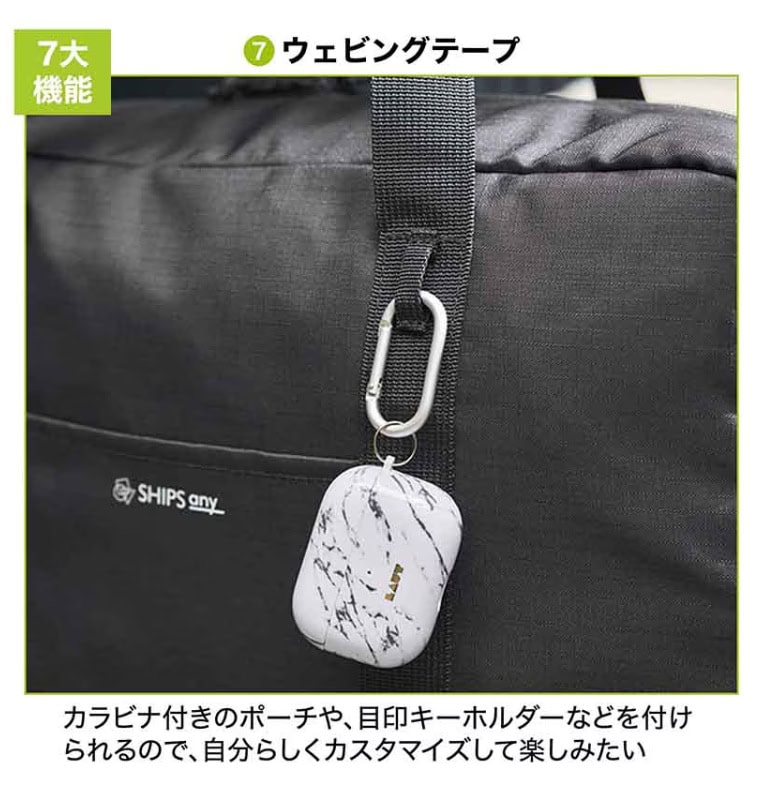 MonoMax10月号通常号 特別付録は「SHIPS any 7大機能搭載 BIGボストンバッグ」! ⑦ウェビングテープ搭載