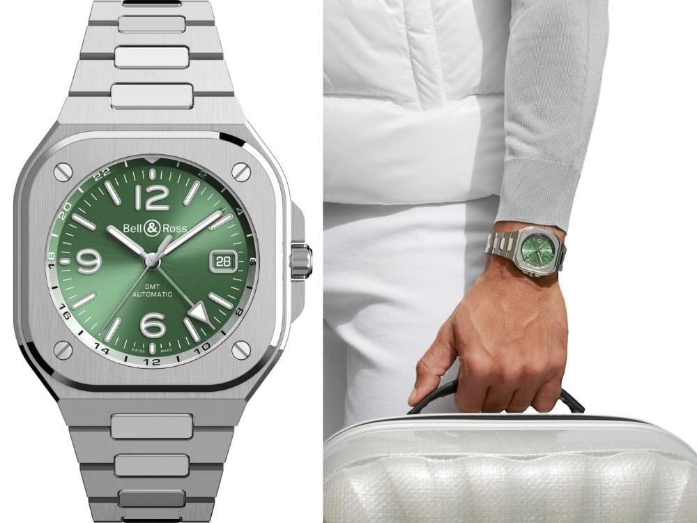 ベル&ロス「BR-05 GMT GREEN STEEL(SSストラップ)」¥836,000/自動巻/幅41㎜/100m防水