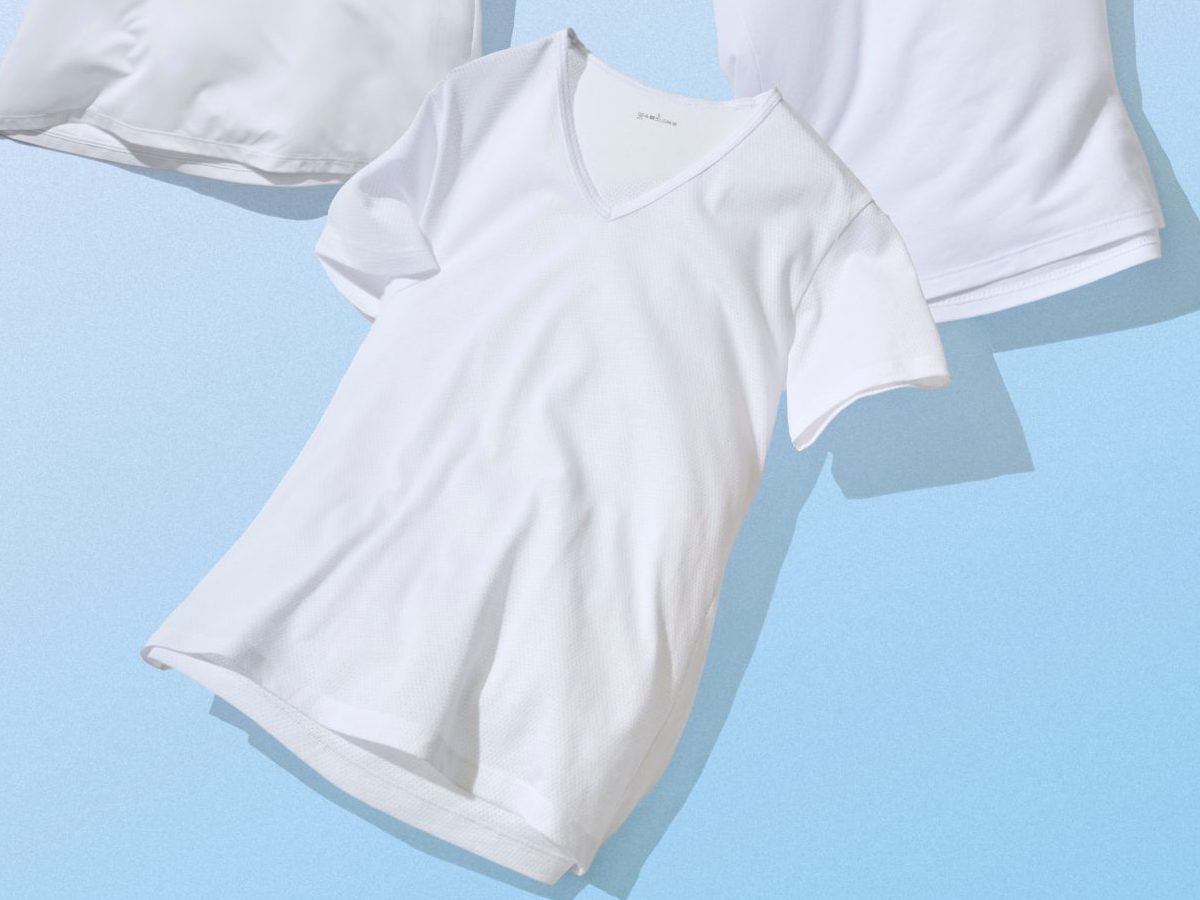 無印良品 さらっと綿メッシュ編み Vネック半袖Tシャツ
